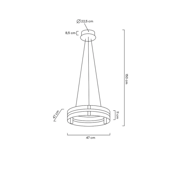 MOOSEE lampa wisząca SATURNUS 47 złota - LED, kryształ, stal szczotkowana